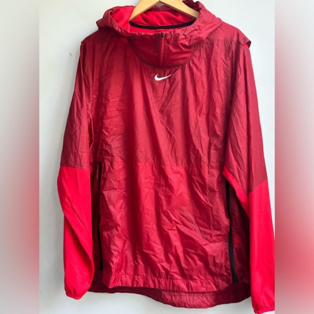 Nike Mens Size Xl Lightweight Red Football Pullover Jacket